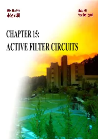 Chapter 15: Active Filter Circuits