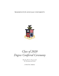 Class of 2020 Degree Conferral Ceremony