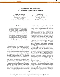 Computation of Infix Probabilities for Probabilistic Context-Free Grammars
