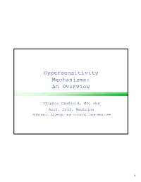 Hypersensitivity Mechanisms: an Overview