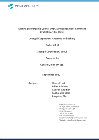 (MSC) Announcement Comment Draft Report for Client Jeong Il