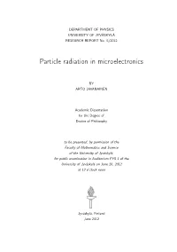 Particle Radiation in Microelectronics