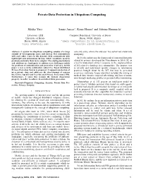 Private Data Protection in Ubiquitous Computing