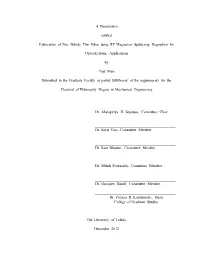 A Dissertation Entitled Fabrication of Zinc Nitride Thin Films Using RF