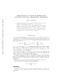 A Few Remarks on Values of Hurwitz Zeta Function at Natural and Rational