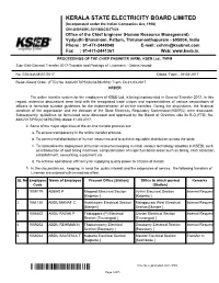 List of Lineman Included in Transfer Order
