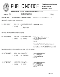 Broadcast Applications 10/6/2011