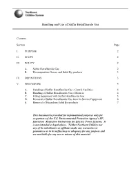 Handling and Use of Sulfur Hexafluoride Gas