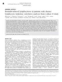 Ibrutinib-Induced Lymphocytosis in Patients with Chronic Lymphocytic Leukemia: Correlative Analyses from a Phase II Study