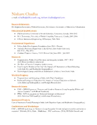 Nishant Chadha E-Mail: Nchadha@Idfresearch.Org, Nishant.Chadha@Gmail.Com
