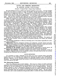 Outstanding Symptoms Which Suggest That the Bladder Is Not Being Completely Emptied