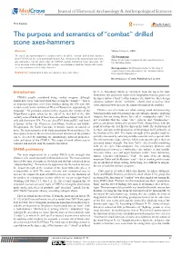 The Purpose and Semantics of "Combat" Drilled Stone Axes-Hammers