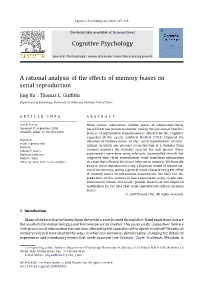 A Rational Analysis of the Effects of Memory Biases on Serial Reproduction