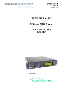 Evolution 5000 E5780 and E5782 Encoder ST.RE.E10135.4