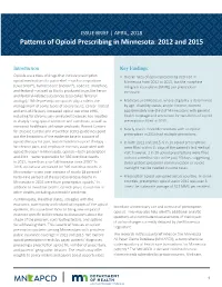 Patterns of Opioid Prescribing in Minnesota: 2012 and 2015
