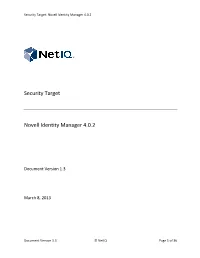 Security Target Novell Identity Manager 4.0.2