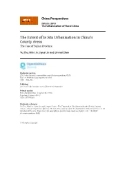 The Extent of in Situ Urbanisation in China's County Areas