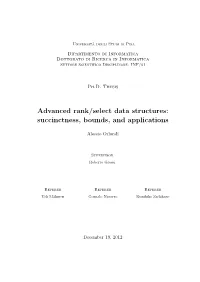 Advanced Rank/Select Data Structures: Succinctness, Bounds, and Applications