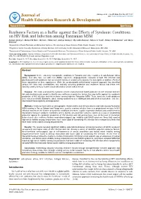 Resilience Factors As a Buffer Against the Effects of Syndemic Conditions