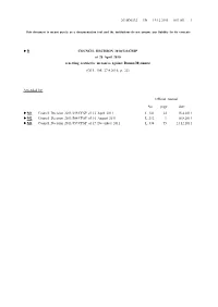 B COUNCIL DECISION 2010/232/CFSP of 26 April 2010 Renewing Restrictive Measures Against Burma/Myanmar