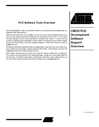 CMOS PLD Development Software Support Overview