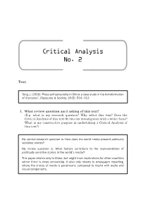 Critical Analysis No. 2