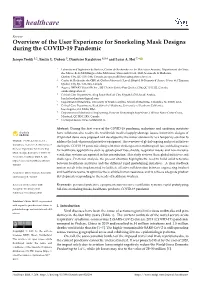 Overview of the User Experience for Snorkeling Mask Designs During the COVID-19 Pandemic