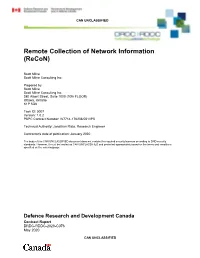 Remote Collection of Network Information (Recon)