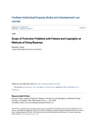 Scope of Protection Problems with Patents and Copyrights on Methods of Doing Business