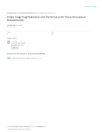 Single-Stage Drag Modulation GNC Performance for Venus Aerocapture Demonstration