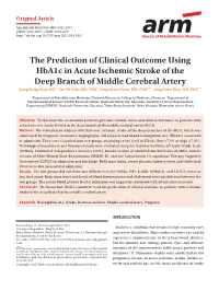 The Prediction of Clinical Outcome Using Hba1c in Acute Ischemic