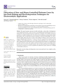 And Shape-Controlled Platinum Cones by Ion-Track Etching and Electrodeposition Techniques for Electrocatalytic Applications