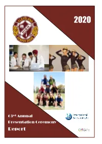 Annual Presentation Award Report