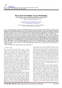 Beacon for Proximity Target Marketing