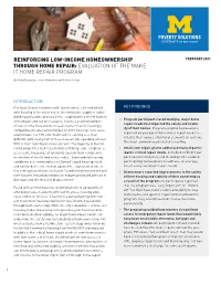 Evaluation of the Make It Home Repair Program
