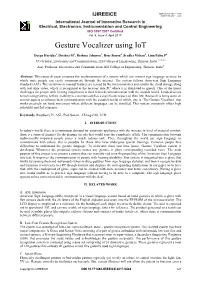 Gesture Vocalizer Using Iot