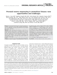 Prenatal Exome Sequencing in Anomalous Fetuses: New Opportunities and Challenges