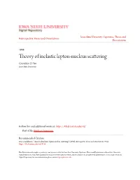 Theory of Inelastic Lepton-Nucleus Scattering Granddon D