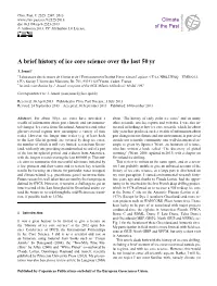 A Brief History of Ice Core Science Over the Last 50 Yr