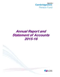 Annual Report and Statement of Accounts 2015-16