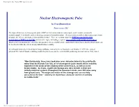 Electromagnetic Pulse - Nuclear EMP - Futurescience.Com