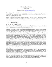 EU Case Law Outline I. Direct Effect