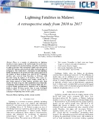 Lightning Fatalities in Malawi: a Retrospective Study from 2010 to 2017