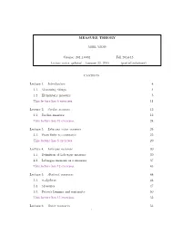 MEASURE THEORY Course