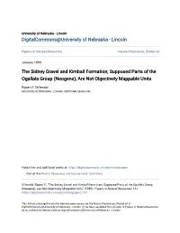 The Sidney Gravel and Kimball Formation; Supposed Parts of the Ogallala Group (Neogene), Are Not Objectively Mappable Units