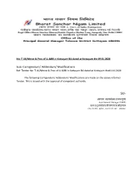 Addendum/ Modifications Ref: Tender No: T-10/Mntce & Prov of LL &BB in Kottayam BA Dated at Kottayam The01.01.2020