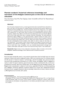 Flemish Students' Historical Reference Knowledge and Narratives of The