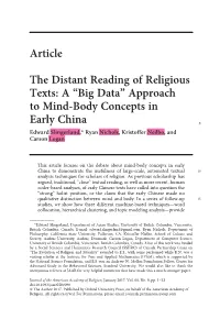 The Distant Reading of Religious Texts: a “Big Data” Approach to Mind-Body Concepts In