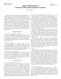 Anger Management 3: EDO-CG-03-12 Structured Programs and Interventions