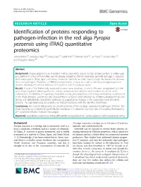Identification of Proteins Responding to Pathogen-Infection in the Red Alga